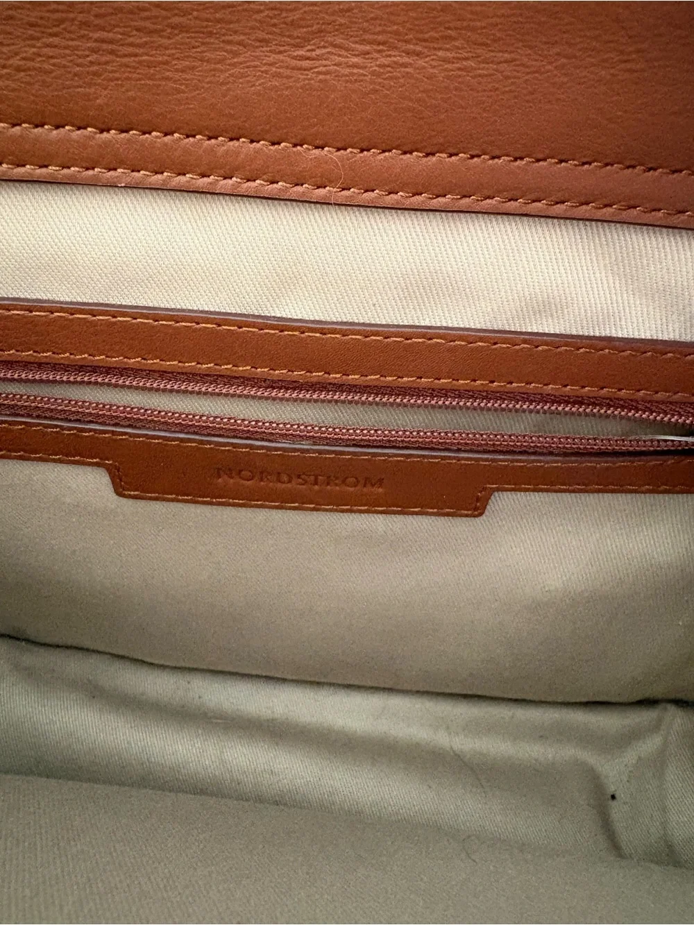 Nordstrom Brown Leather Structured Satchel